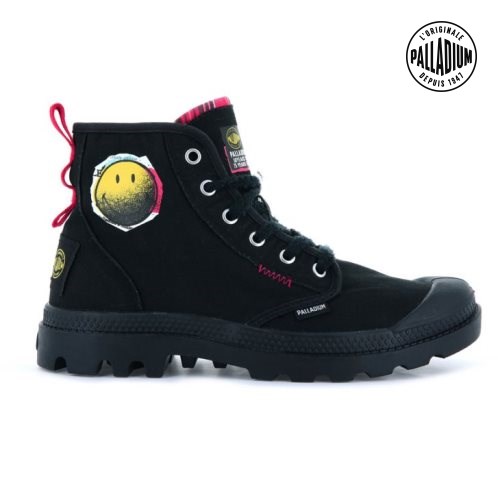 Pánské Boty Palladium Pampa X Smiley 1970 Černé | CZ PRF-84S